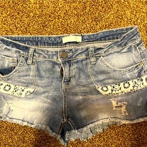 Denim cutoff shorts